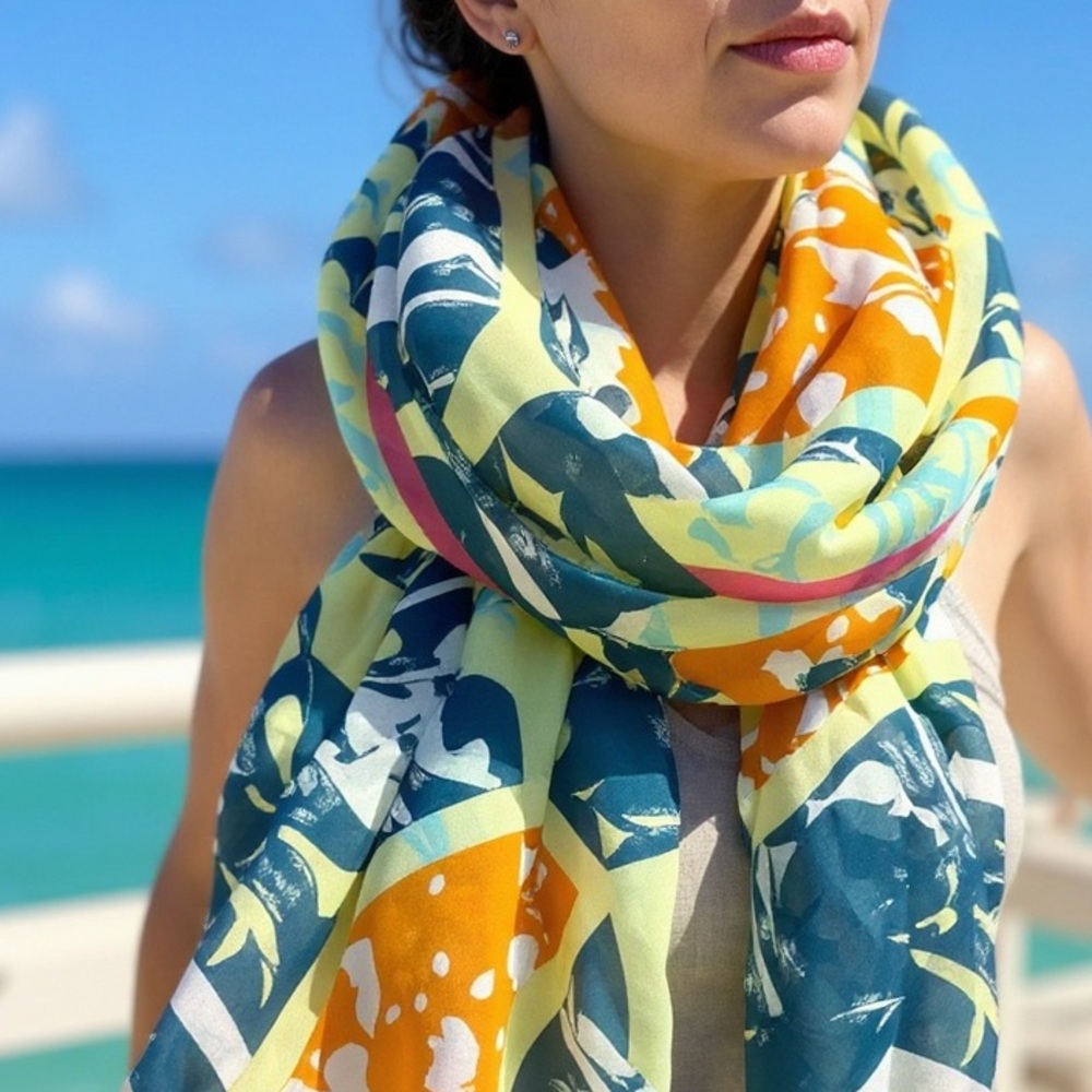Diane Von Furstenberg Multicolor Abstract Scarf